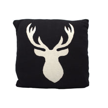 Load image into Gallery viewer, Reindeer Black White Accent Pillow