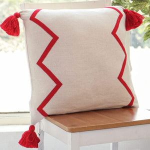 Chevron Tassel Accent Pillow