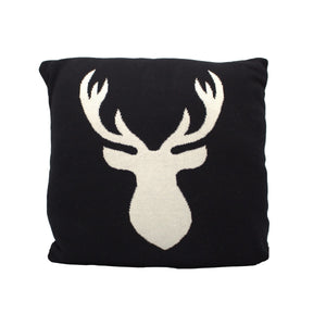 Reindeer Black White Accent Pillow