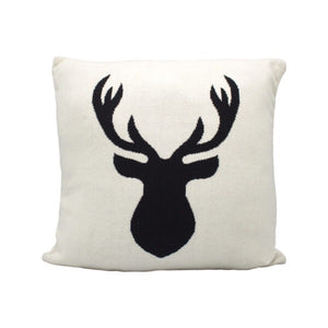 Reindeer Black White Accent Pillow