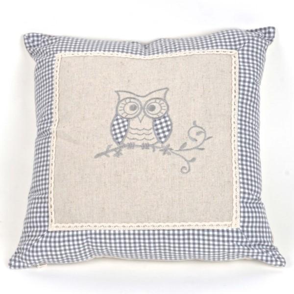 Linen Cushion Cover, Owl