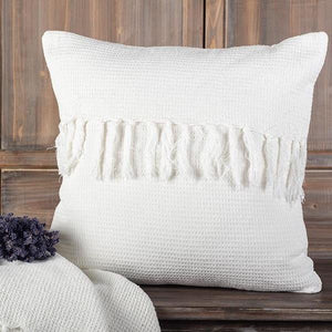 18" x 18" Waffle Weave Cushion Cover With Tassels