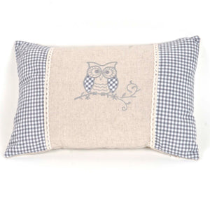 Rectangular Linen Cushion Cover, Owl