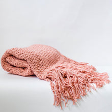 Load image into Gallery viewer, 50” x 65” Knitted Throw With Tassels
