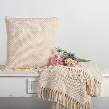 Load image into Gallery viewer, 18&quot; x 18&quot; Knitted Cushion Cover With Tassels
