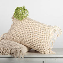 Load image into Gallery viewer, 12&quot; x 20&quot; Knitted Rectangular Cushion Cover With Tassels
