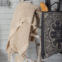 Load image into Gallery viewer, 50” x 65” Knitted Throw With Tassels
