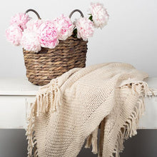 Load image into Gallery viewer, 50” x 65” Knitted Throw With Tassels
