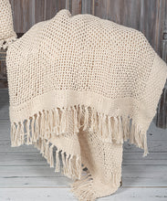 Load image into Gallery viewer, 50” x 65” Knitted Throw With Tassels
