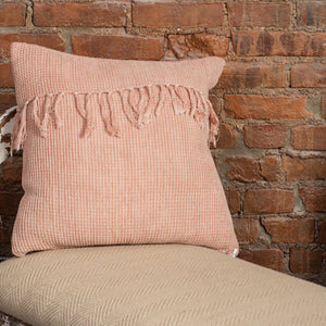 18" x 18" Waffle Weave Cushion Cover With Tassels