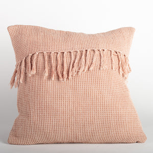 18" x 18" Waffle Weave Cushion Cover With Tassels