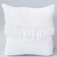 Load image into Gallery viewer, 18&quot; x 18&quot; Waffle Weave Cushion Cover With Tassels
