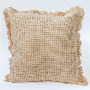 18" x 18" Cotton Cushion Cover With Fringe