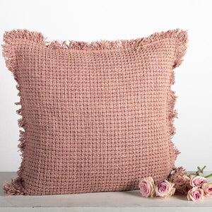 18" x 18" Cotton Cushion Cover With Fringe