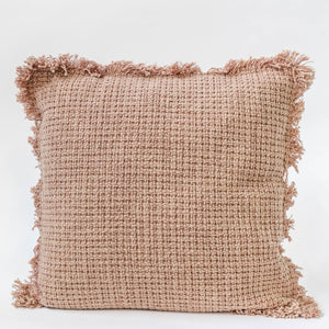 18" x 18" Cotton Cushion Cover With Fringe