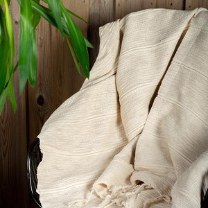 50” x65” Cotton/Viscose Throw With Fringe