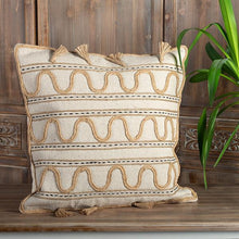 Load image into Gallery viewer, 20&quot; x 20&quot; Cushion Cover With Jute Detailing
