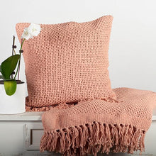 Load image into Gallery viewer, 18&quot; x 18&quot; Knitted Cushion Cover With Tassels
