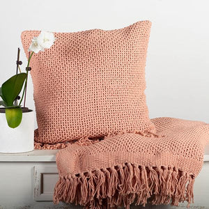 18" x 18" Knitted Cushion Cover With Tassels