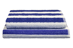 Cabana Pool Towels 25x54 in Blue/White Cabana Stripe, 9 Lb.