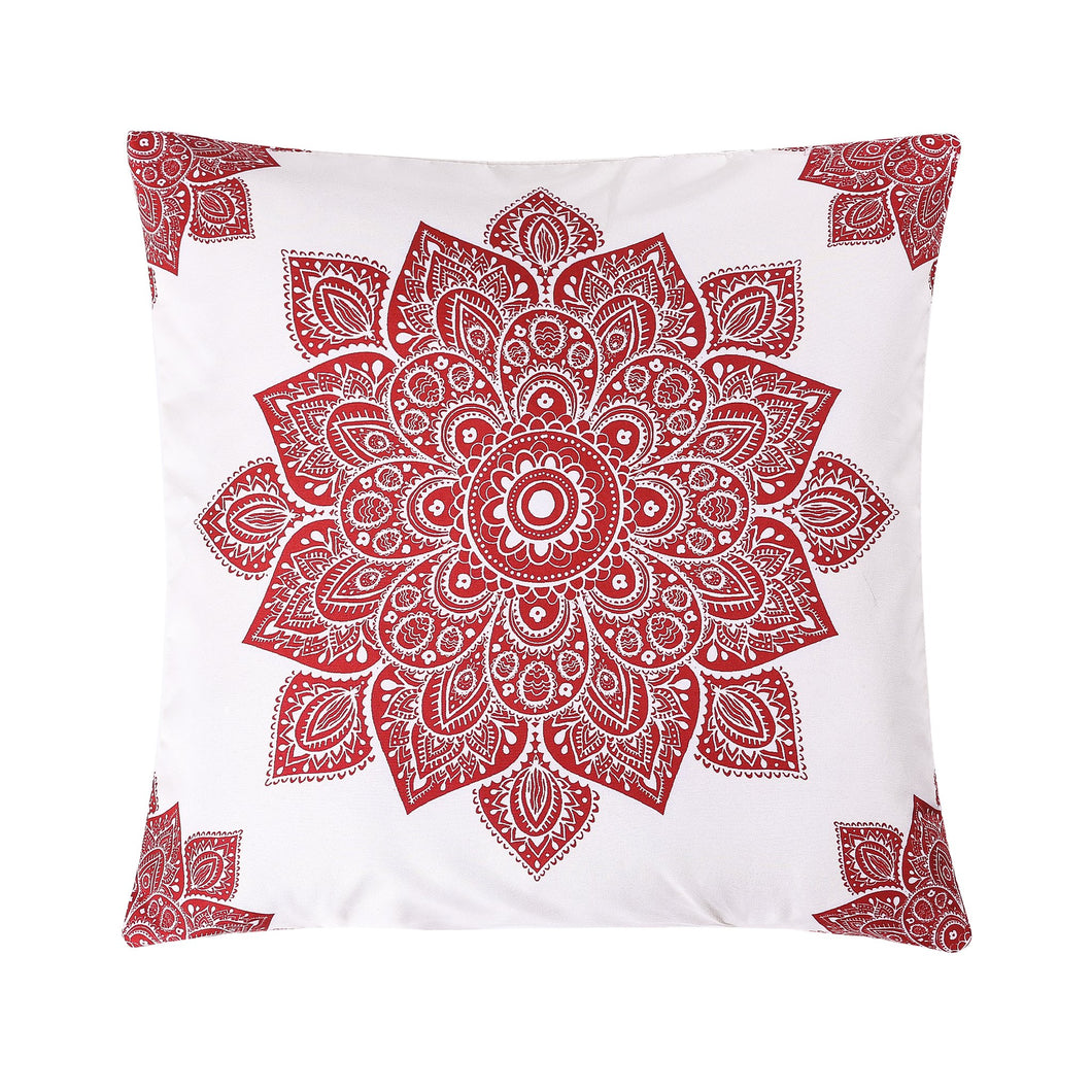 Mandala Red Printed Cushion