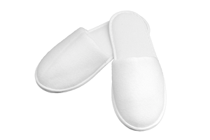 Closed Toe Slippers Terry Velour One Size Fits All in White